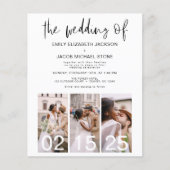 Budget QR Code Kalligrafie Einladung Hochzeit (Vorderseite)