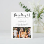 Budget QR Code Kalligrafie Einladung Hochzeit (Stehend Vorderseite)