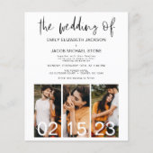 Budget QR Code Kalligrafie Einladung Hochzeit (Vorderseite)