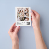 Budget QR Code Kalligrafie Einladung Hochzeit Flyer (Gruppe)