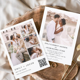Budget QR Code Kalligrafie Einladung Hochzeit Flyer