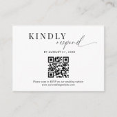 Budget QR Code Klassische Schwarz-weiße Skripthoch Begleitkarte (Vorderseite)