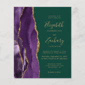 Budget QR Code Lila Agate Emerald Green Wedding (Vorderseite)