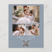 Budget QR Code Minimalistisch Dusty Blue Wedding F (Vorderseite)