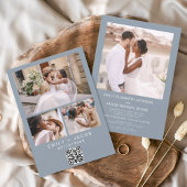 Budget QR Code Minimalistisch Dusty Blue Wedding F Flyer