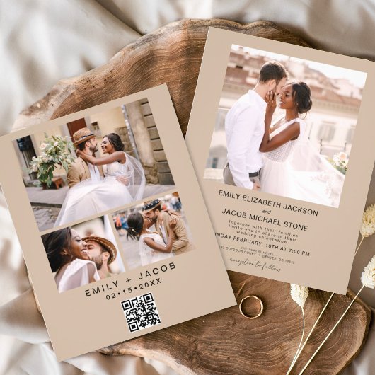 Budget QR Code Minimalistisch Terracotta Wedding F Flyer
