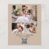 Budget QR Code Minimalistisch Terracotta Wedding F Flyer (Vorne)