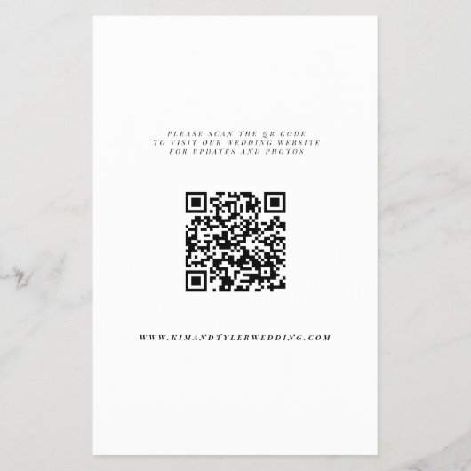 Budget QR Code minimalistische Hochzeit speichern Flyer (Hinten)