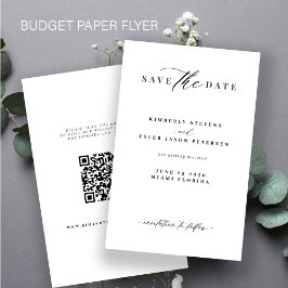 Budget QR Code minimalistische Hochzeit speichern  Flyer