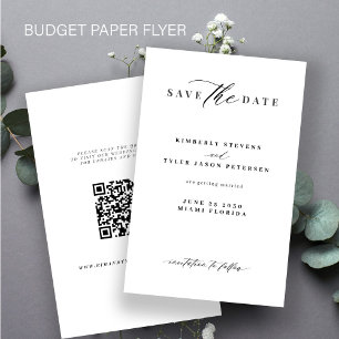 Budget QR Code minimalistische Hochzeit speichern  Flyer