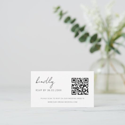 Budget QR Code Minimalistische UAWG Wedding Websit Begleitkarte (Stehend Vorderseite)