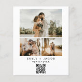 Budget QR Code Minimalistisches White Wedding Foto (Vorderseite)