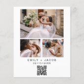 Budget QR Code Minimalistisches White Wedding Foto Flyer (Hinten)