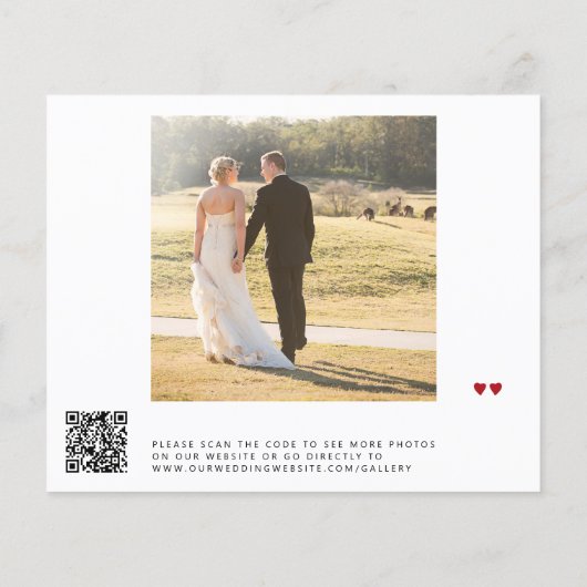 Budget QR CODE Moderne Foto Hochzeit danke Flyer (Hinten)