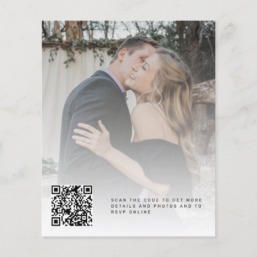 Budget QR CODE Moderne Foto Hochzeit Einladung (Rückseite)