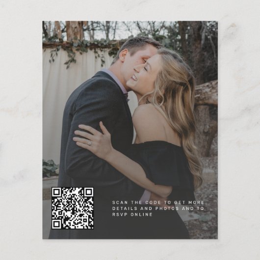 Budget QR CODE Moderne Foto Hochzeit Einladung (Rückseite)