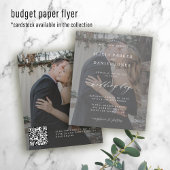 Budget QR CODE Moderne Foto Hochzeit Einladung Flyer