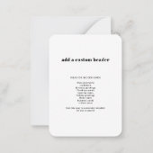 Budget QR Code Moderne Moderne Jeweils Mitteilungskarte (Rückseite)