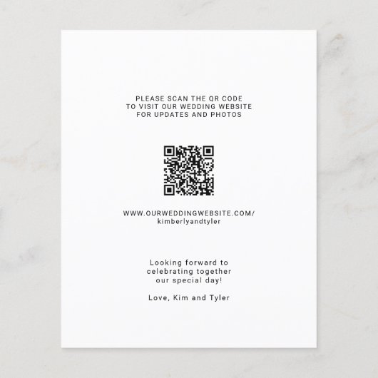Budget QR CODE Multi-Foto Hochzeit speichern Sie d (Rückseite)