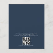 Budget QR Code Navy Blue Wedding Einladung Flyer (Hinten)