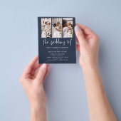 Budget QR Code Navy Blue Wedding Einladung Flyer (Gruppe)