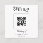 Budget QR Code Offene Bar Minimalistisch Sage Wedd Quadratische Visitenkarte (Vorderseite)