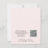 Budget QR Code Rosa Wedding ReceptEinladung (Rückseite)