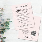 Budget QR Code Rosa Wedding ReceptEinladung