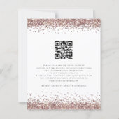 Budget QR Code Rose Gold Glitzer Hochzeit Einladun (Rückseite)