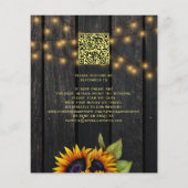 Budget QR Code rustikale elegante Hochzeit Einladu Flyer (Hinten)