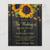 Budget QR Code rustikale elegante Hochzeit Einladu Flyer (Vorne)