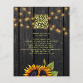 Budget QR Code Rustikale Holz-Hochzeitseinladung (Rückseite)