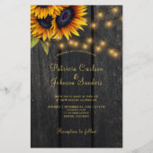 Budget QR-Code rustikale Sonnenblumen-Hochzeitsein Flyer (Vorne)