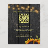 Budget QR-Code rustikale Sonnenblumen-Hochzeitsein Flyer (Hinten)