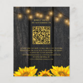 Budget QR Code rustikale Sonnenblumenhochzeit Einl (Rückseite)