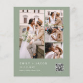 Budget QR Code Sage Grüne Hochzeit Einladung (Vorderseite)