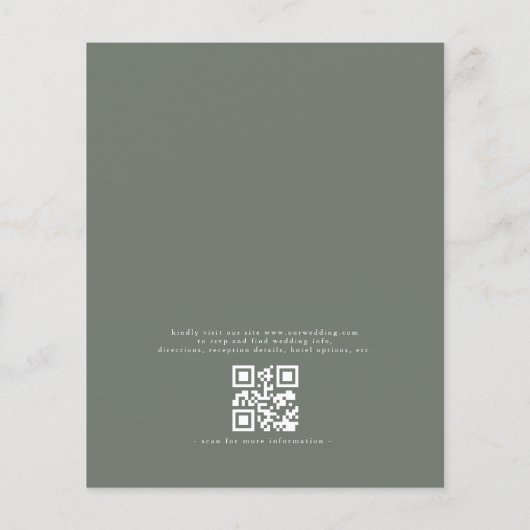 Budget QR Code Sage Grüne Hochzeit Einladung (Rückseite)