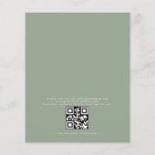 Budget QR Code Sage Grüne Hochzeit Einladung Flyer (Hinten)