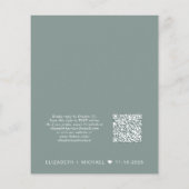 Budget QR Code Sage Grüne Hochzeitsempfang Einladu (Rückseite)