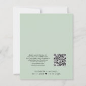 Budget QR Code Sage Wedding ReceptEinladung (Rückseite)