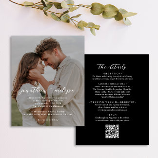 BUDGET-QR-Code Schwarz Elegantes Stilvolles Foto H