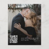 Budget QR CODE schwarze Foto-Hochzeitseinladung Flyer (Hinten)