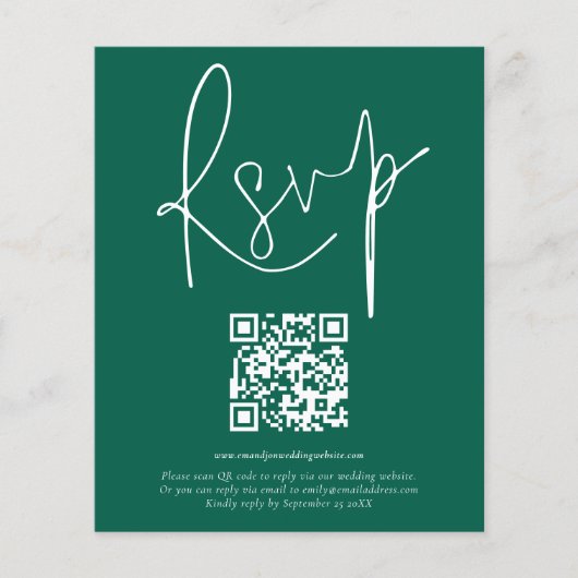 Budget QR Code Script Wedding Emerald UAWG (Vorderseite)