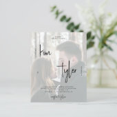 Budget QR CODE Skript 2 Fotos Hochzeit Einladung (Stehend Vorderseite)