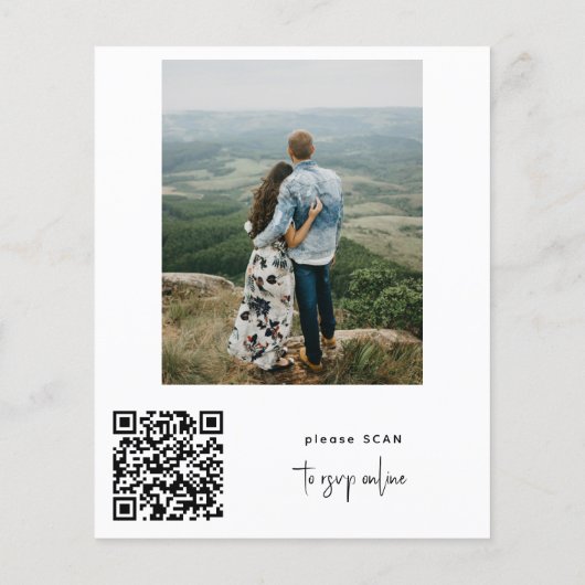 Budget QR CODE Skript 2 Fotos Hochzeit Einladung Flyer (Hinten)