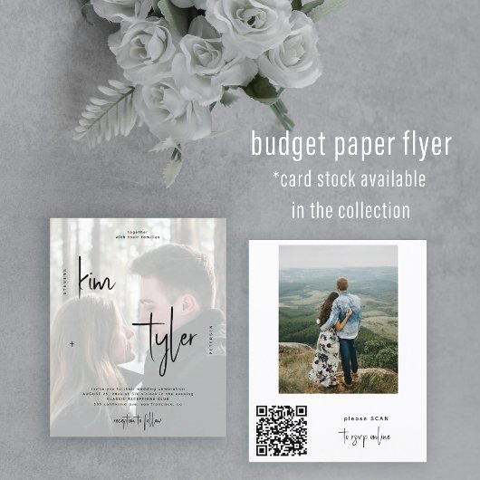 Budget QR CODE Skript 2 Fotos Hochzeit Einladung Flyer