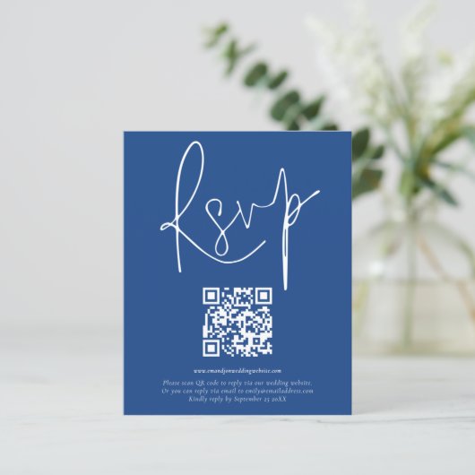 Budget QR Code Skript Hochzeit Blue UAWG (Stehend Vorderseite)