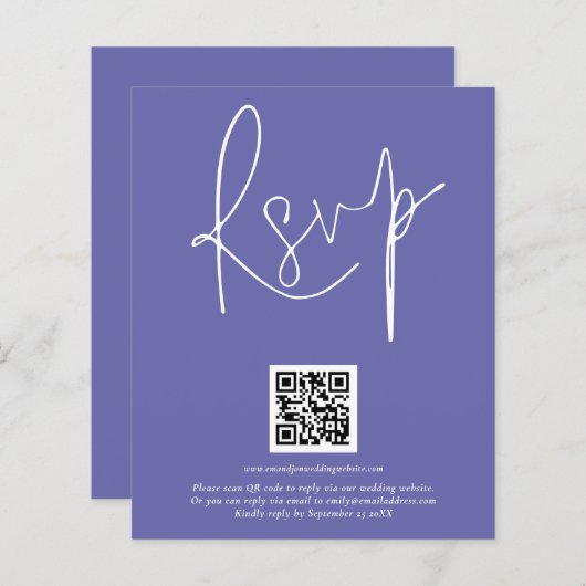 Budget QR Code Skript Hochzeit Blue UAWG (Vorne/Hinten)
