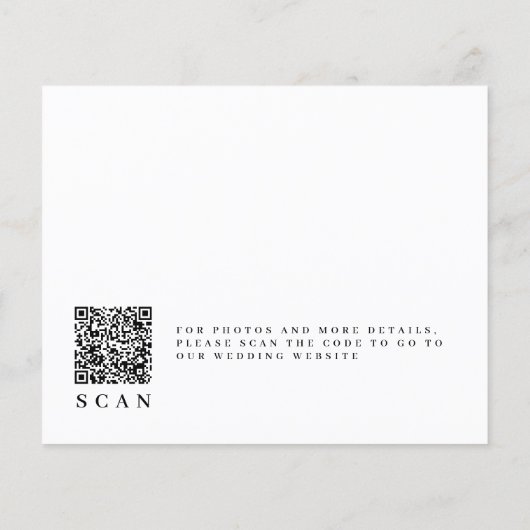 Budget QR CODE Skript Hochzeit speichern Sie das D (Rückseite)