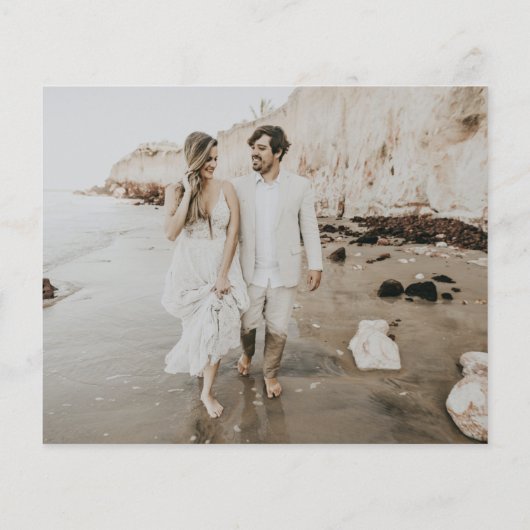 Budget QR Code Terra Cotta Foto RSVP Card (Rückseite)